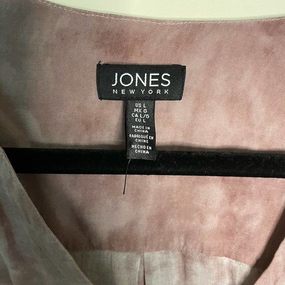 Jones New York Light Dusty Pink Long Sleeves Button Down Blouse Shirt Size Large - Picture 5 of 7